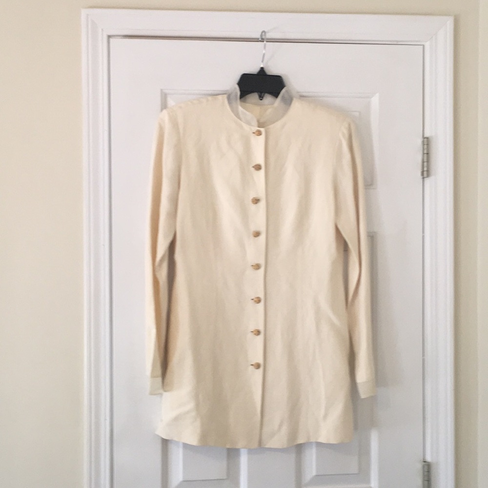 Dana buchman silk and linen vintage coat